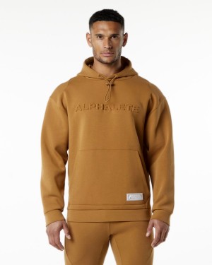 Almond Alphalete ELMTS Hoodie Men's Hoodie | 3756029-ZB