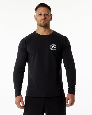 Black Alphalete Dynasty LS Tee Men's Shirts | 4178093-OA