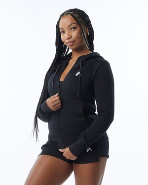 Black Alphalete ELMTS Athletic Jacket Women's Jackets | 6392784-ZR