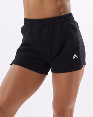 Black Alphalete ELMTS Athletic Short 3.5" Women's Shorts | 2980357-AU