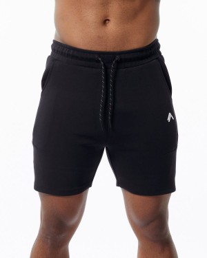 Black Alphalete ELMTS Athletic Short 6" Men's Shorts | 2619084-OA