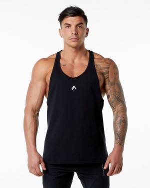 Black Alphalete Emblem Stringer Men's Stringers | 0482367-NV