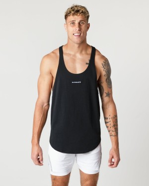 Black Alphalete Heavy Cotton Core Stringer Men's Stringers | 1250673-TI