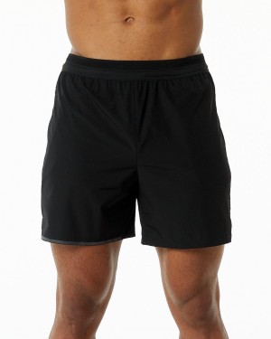 Black Alphalete Studio Short 6" Men's Shorts | 7205698-KZ