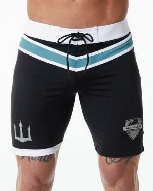 Black Alphalete Trident Competition Short Men's Boardshorts | 8042675-ZL