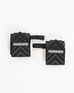 Black Alphalete Wrist Wraps Men's Accessories | 5904827-OD