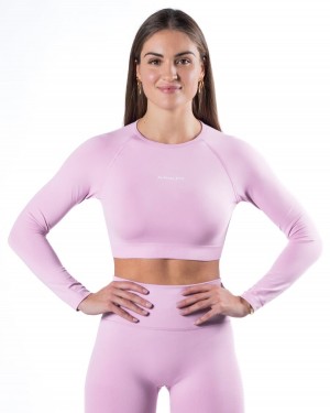 Bloom Alphalete Amplify LS Crop Women's Long Sleeve | 6328051-YG