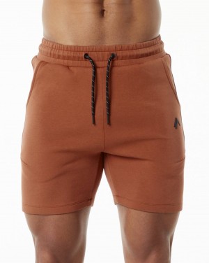 Brick Alphalete ELMTS Athletic Short 6" Men's Shorts | 4137986-XH