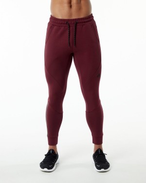 Burgundy Alphalete ELMTS Cuffed Jogger Men's Jogger | 8192306-LZ