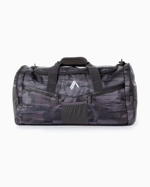 Burgundy Canvas Camo Alphalete Essential Duffel Bag Women's Accessories | 1768253-JW