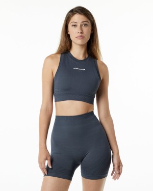 Carbon Alphalete Ozone Crop Bra Women's Sports Bra | 2584019-OU