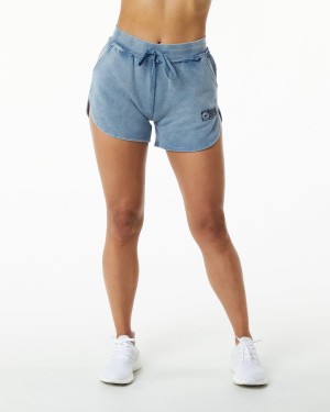 Celestial Blue Alphalete Very Terry Short Women's Shorts | 9156807-HB