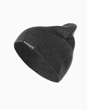 Charcoal Alphalete Essential Beanie Men's Accessories | 7618432-QJ