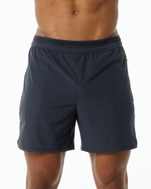 Charcoal Alphalete Studio Short 6" Men's Shorts | 4529308-MI