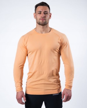 Cheeky Coral Alphalete Hero Long Sleeve Tee Men's Shirts | 3160984-AF