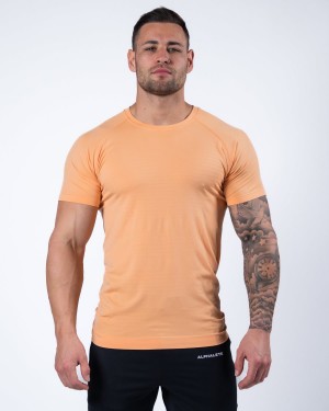 Cheeky Coral Alphalete Hero Tee Men's Shirts | 9345620-LS