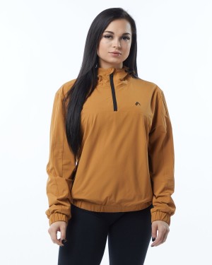 Chestnut Alphalete Infinity Tech Jacket Women's Jackets | 4238095-EU