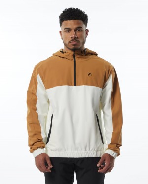 Chestnut Cream Alphalete Infinity Tech Jacket Men's Jackets | 1827456-MR