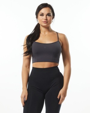 Dark Grey Alphalete Ultrasoft Camisole Tank Women's Tank Top | 6958230-AK