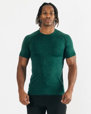 Darkest Pine Alphalete Hero Tee Men's Shirts | 4381579-WA