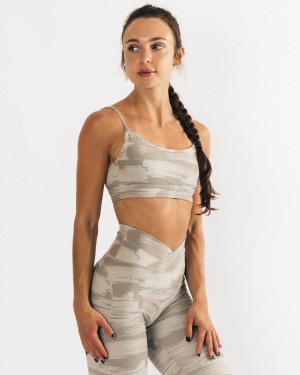 Desert Canvas Camo Alphalete Surface Limitless Bra Women's Sports Bra | 4201975-HL