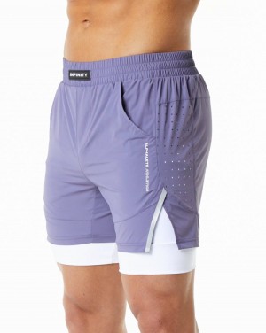 Digital Violet Alphalete Infinity Speed Short 5.5" Men's Shorts | 8614570-CZ