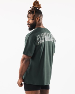 Evergreen Alphalete Collegiate Tee Men's Shirts | 5018276-VF