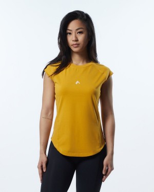 Exotic Yellow Alphalete Velocity Tee Women's Shirts | 3572941-CH