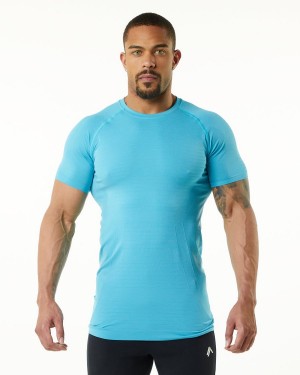 Faded Ocean Alphalete Hero Tee Men's Shirts | 8907362-RF