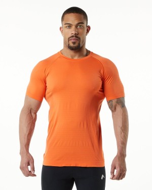 Faded Strawberry Alphalete Hero Tee Men's Shirts | 6874102-TZ