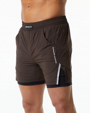 Fudge Brown Alphalete Infinity Speed Short 5.5" Men's Shorts | 7349016-CU