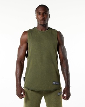 Green Aventurine Alphalete Very Terry Cutoff Men's Stringers | 6715823-TM