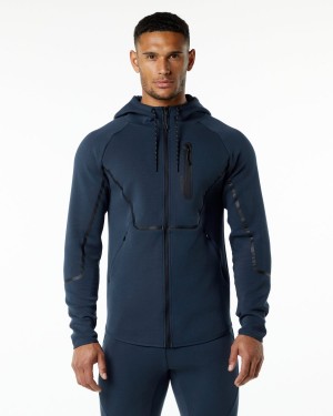 Harbor Navy Alphalete ELMTS Athletic Jacket Men's Jackets | 1846529-GS