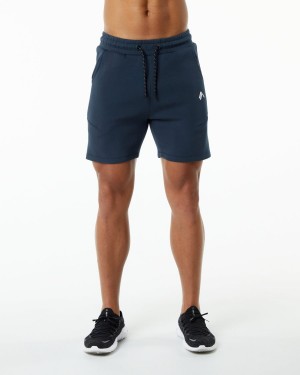 Harbor Navy Alphalete ELMTS Athletic Short 6" Men's Shorts | 1920347-WB