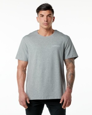 Heather Grey Alphalete Classic Tee Men's Shirts | 3415829-NB