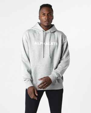 Heather Grey Alphalete Core Hoodie Men's Hoodie | 5790436-JY