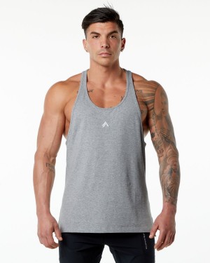 Heather Grey Alphalete Emblem Stringer Men's Stringers | 6945817-QE