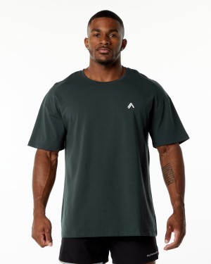 Hunter Green Alphalete Emblem Tee Men's Shirts | 9531426-BC