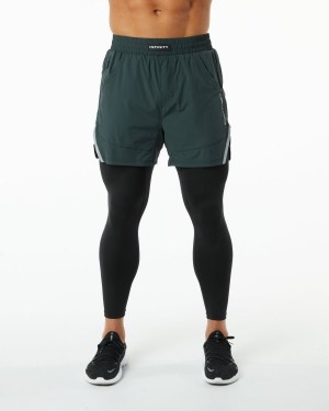 Hunter Green Alphalete Infinity 2-in-1 Speed Short 5.5" Men's Shorts | 0562743-YJ