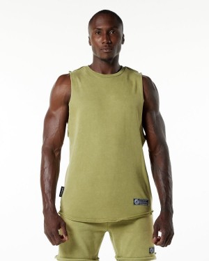 Jade Green Alphalete Very Terry Cutoff Men's Stringers | 7436102-WI