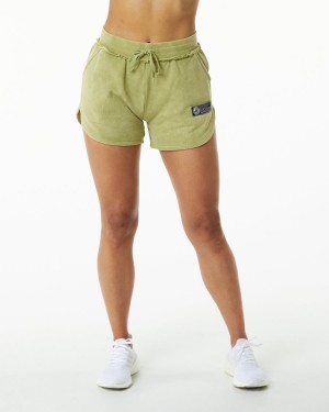 Jade Green Alphalete Very Terry Short Women's Shorts | 3210594-AS