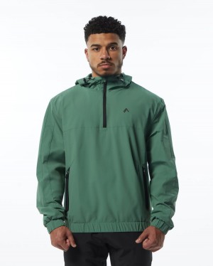 Luxury Green Alphalete Infinity Tech Jacket Men's Jackets | 3764802-OX