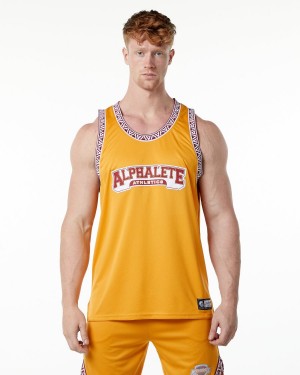 Marigold Alphalete Varsity Basketball Jersey Men's Stringers | 7869154-GQ