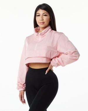 Mauve Alphalete Endure Crop Jacket Women's Jackets | 8143670-VZ