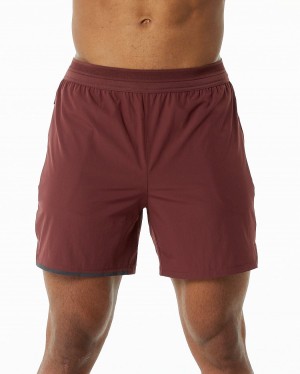 Merlot Alphalete Studio Short 6" Men's Shorts | 2546870-JX