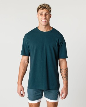 Midnight Alphalete Heavy Cotton Core Tee Men's Shirts | 6982453-RD