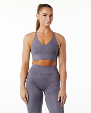 Misty Lilac Alphalete Alphalux Wonder Bra Women's Sports Bra | 3106759-OS