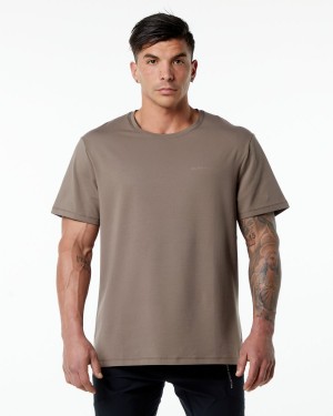 Mocha Alphalete Classic Tee Men's Shirts | 3650241-CF