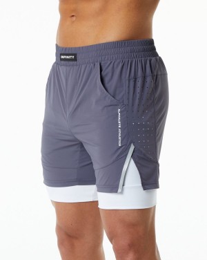 Muted Purple Alphalete Infinity Speed Short 5.5" Men's Shorts | 3490782-RP