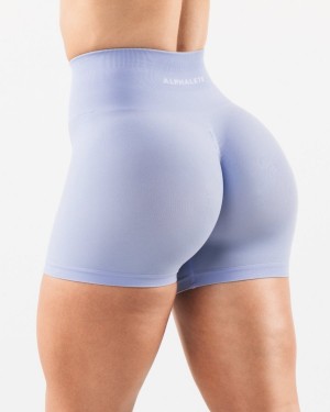 Mystic Blue Alphalete Amplify Short 4.5" Women's Shorts | 1769835-LA